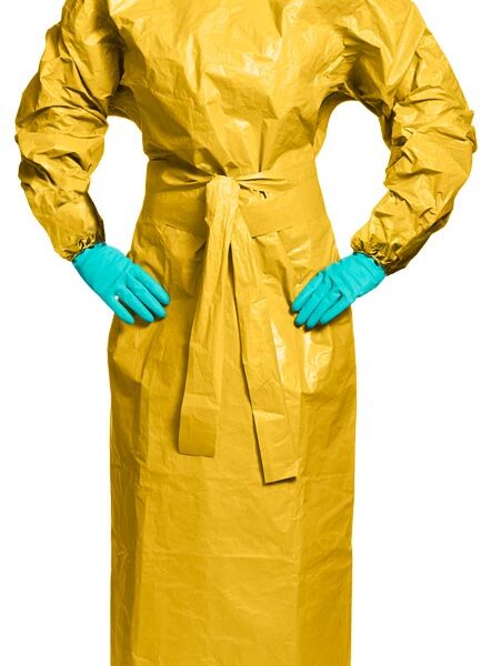 Fartuch typu chirurgicznego wykonany z materiału Tychem® C; TYCH-C-2000; Tychem; Raw-Pol